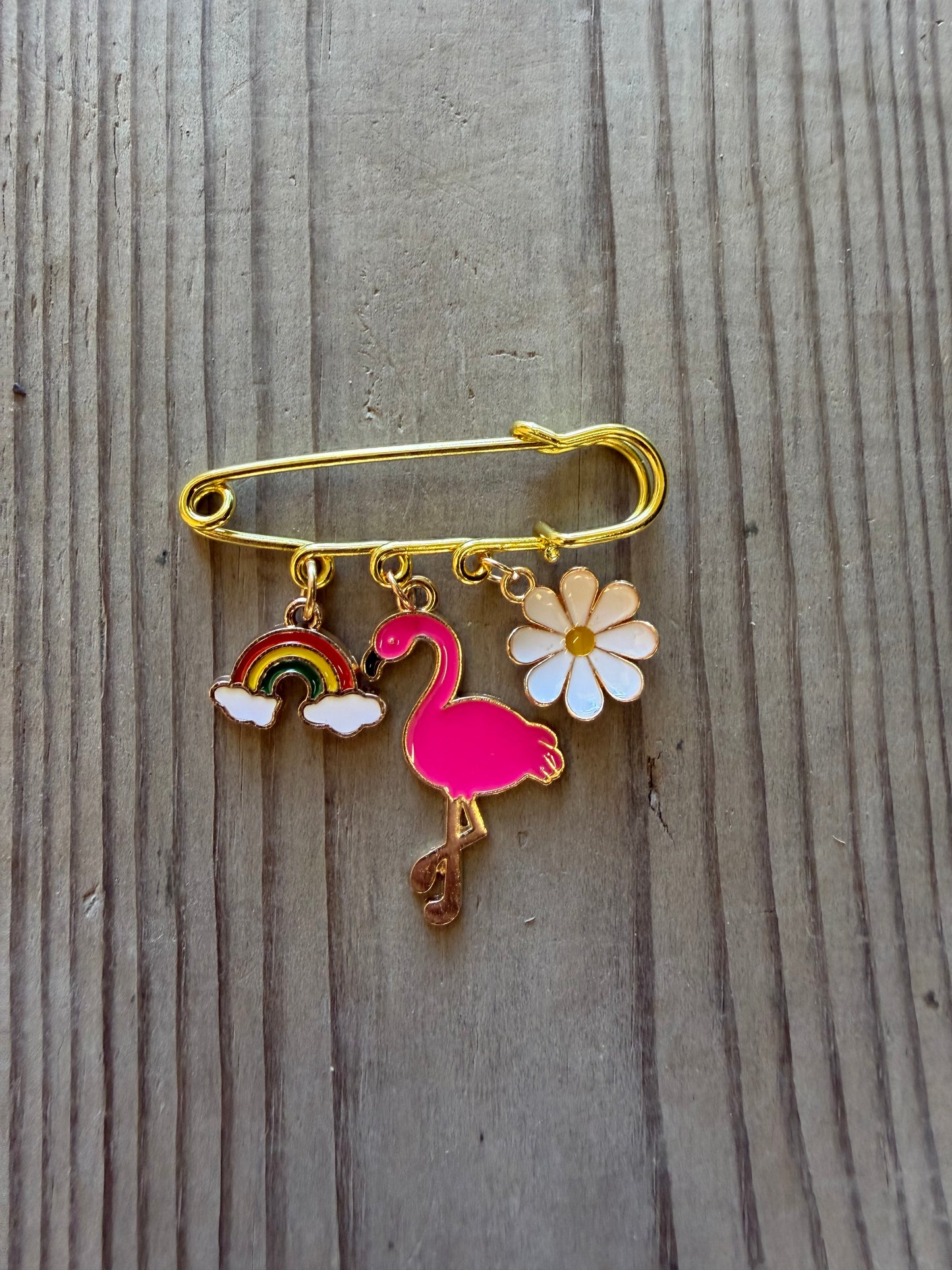 Petite broche flamant rose