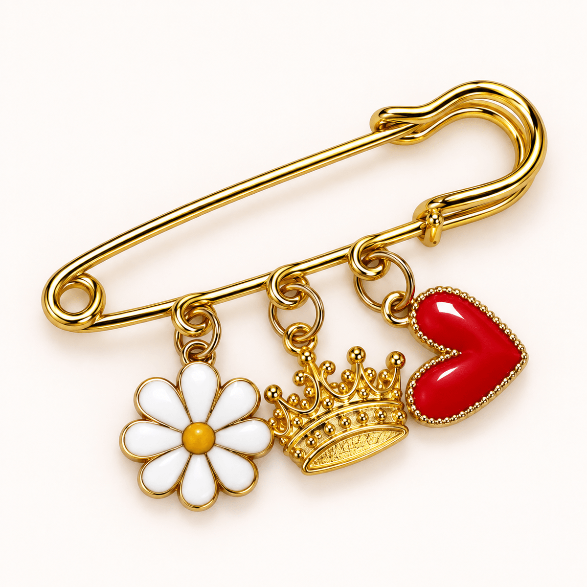 Broche Tapis de Selle Marguerite, Couronne & Cœur - Equislay