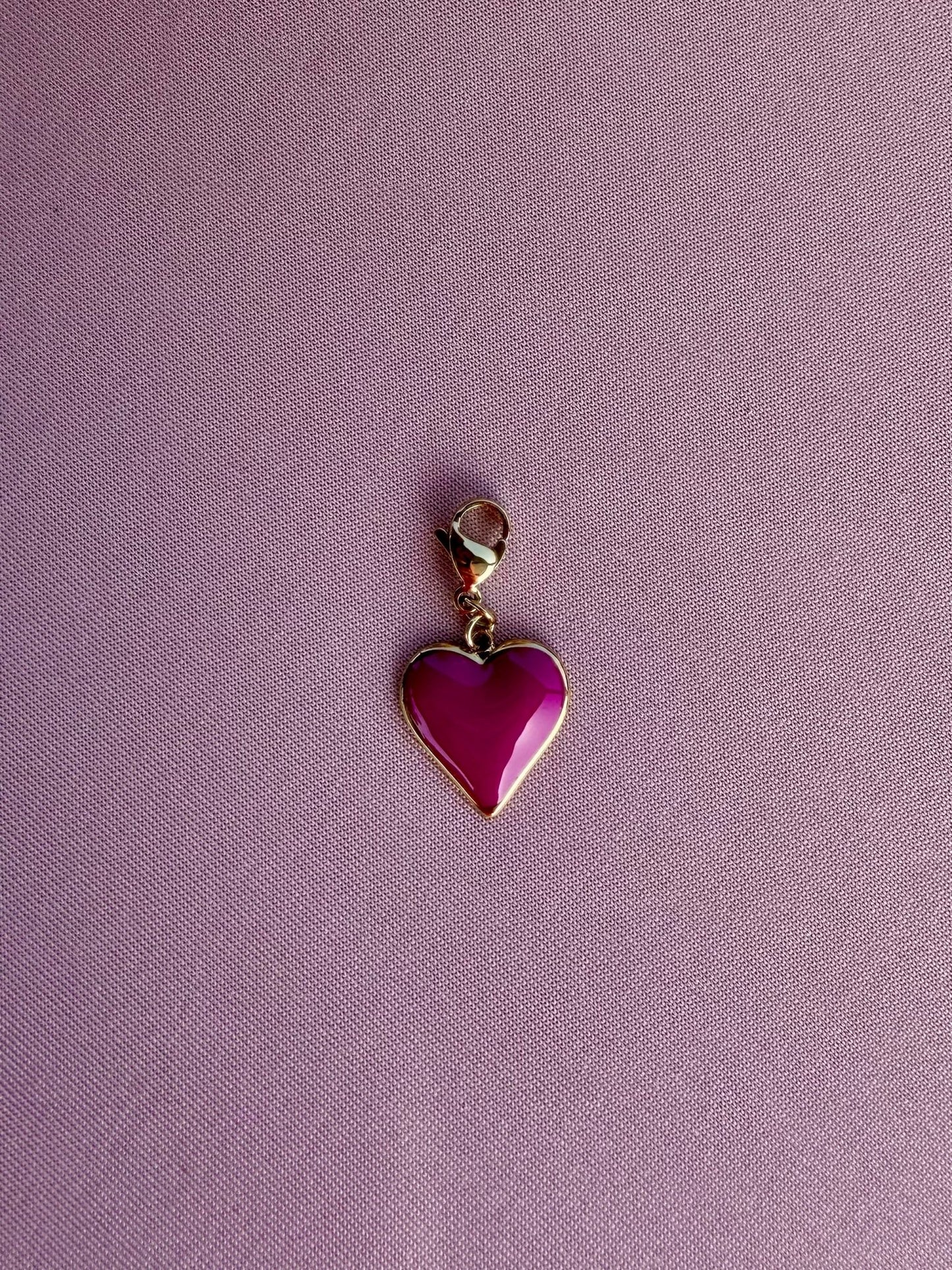 Charm coeur rose fuchsia - Equislay