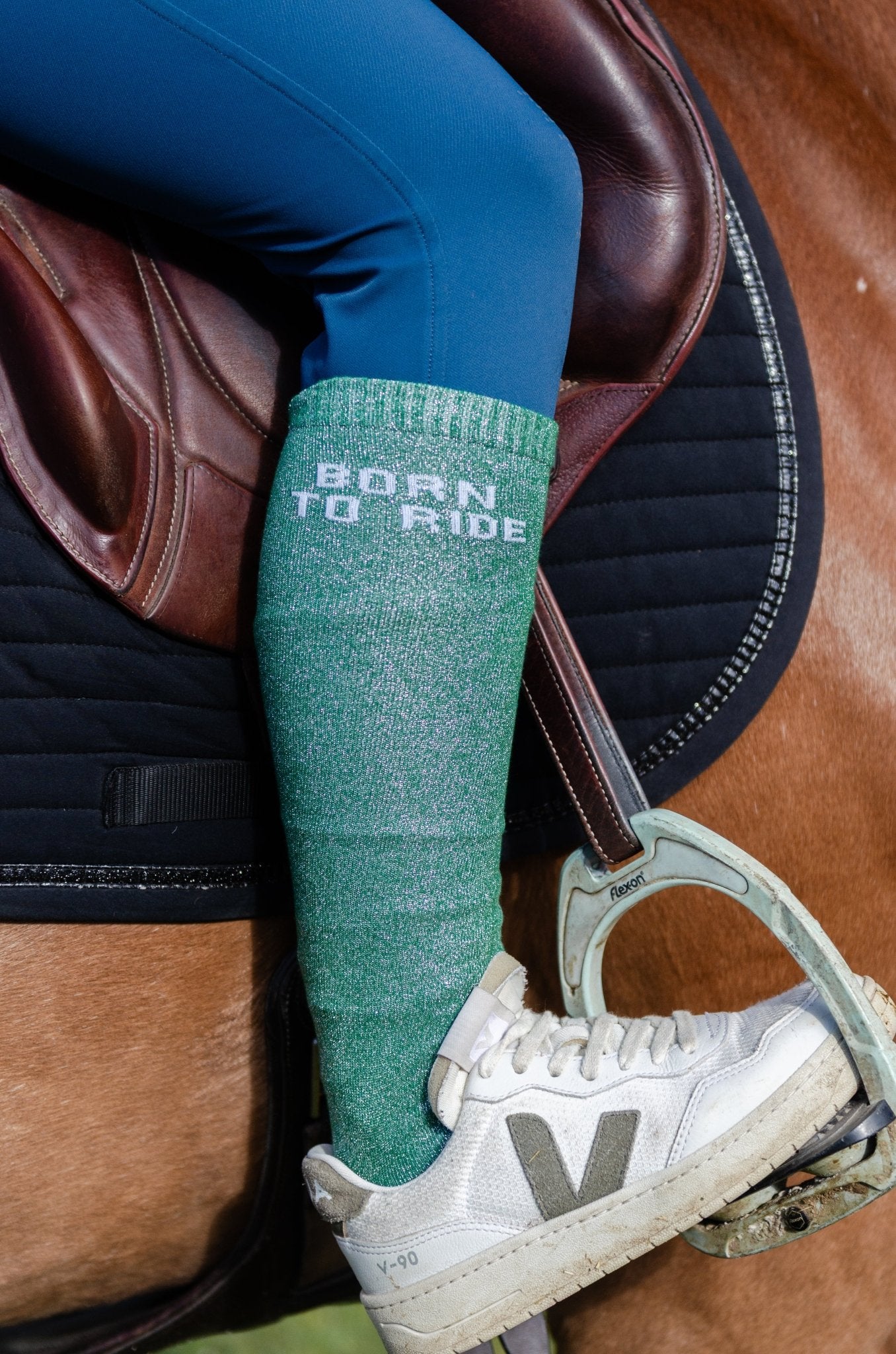 CHAUSSETTES BORN TO RIDE - VERT - Equislay