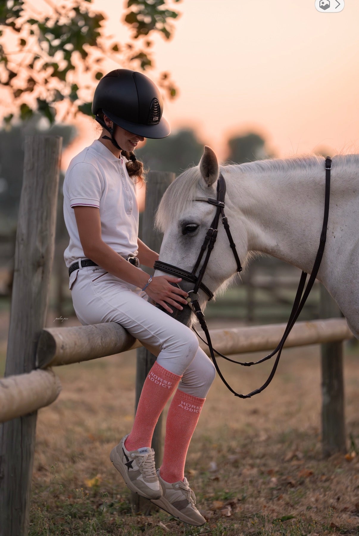 Chaussettes Horse Addict – Corail - Equislay