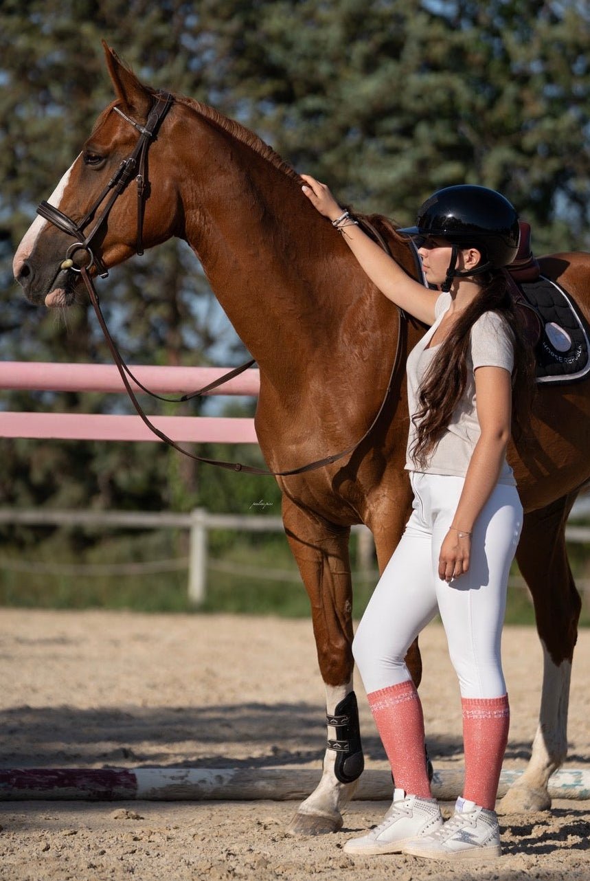 Chaussettes Mon Poney Mon Bolide – Corail - Equislay