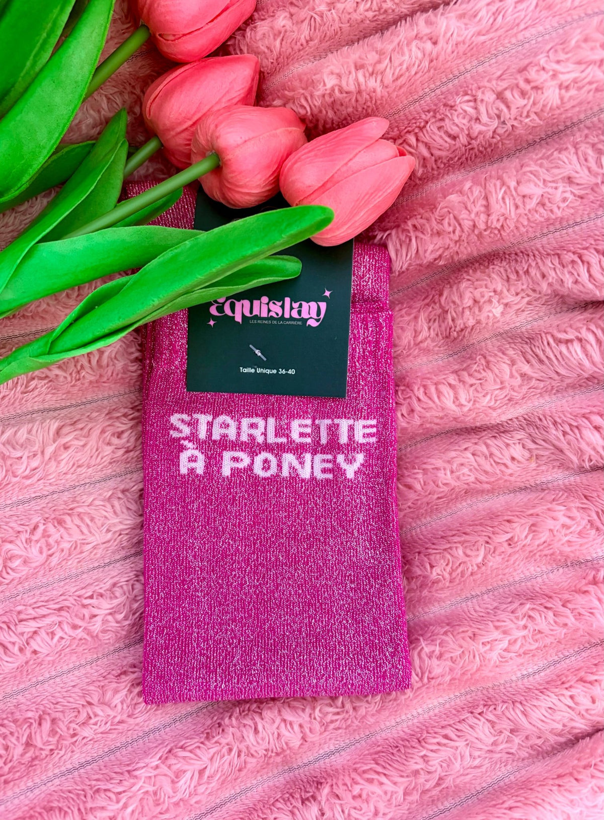 CHAUSSETTES STARLETTE À PONEY - ROSE FUCHSIA - Equislay