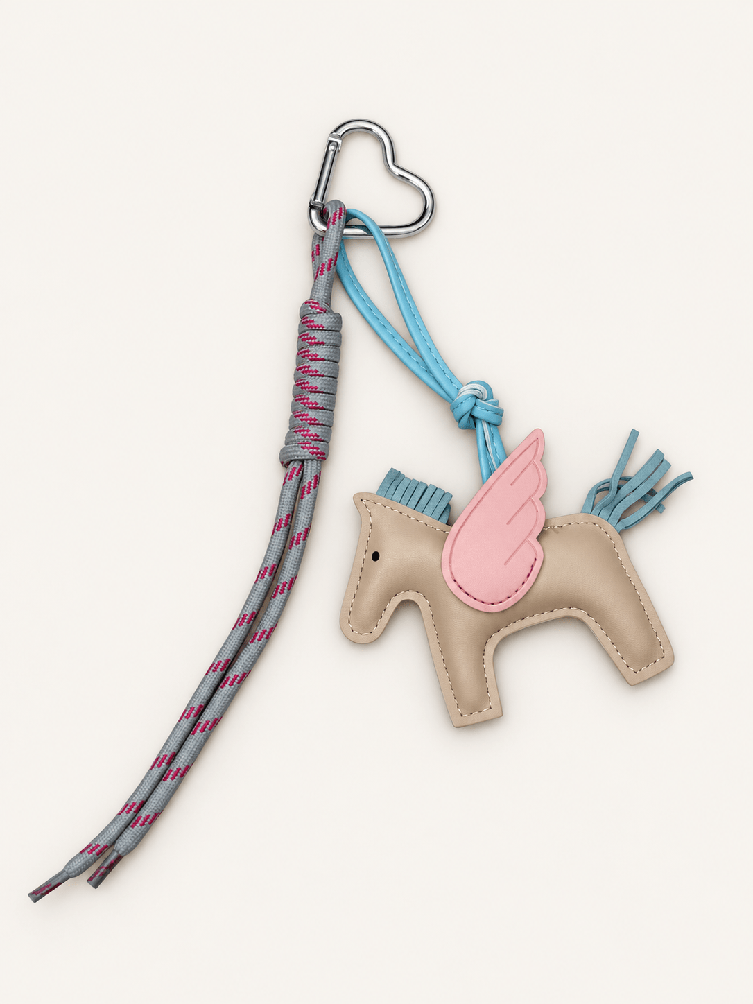 Porte-clés Cheval Ailé Pégase – Breloque Ailes Roses Cavalière - Equislay