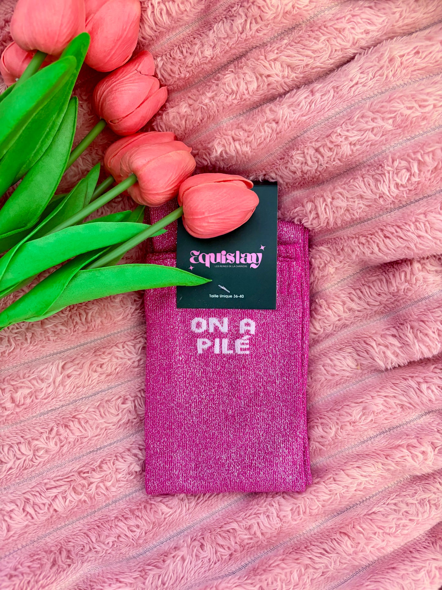 CHAUSSETTES ON A PILÉ - ROSE FUCHSIA
