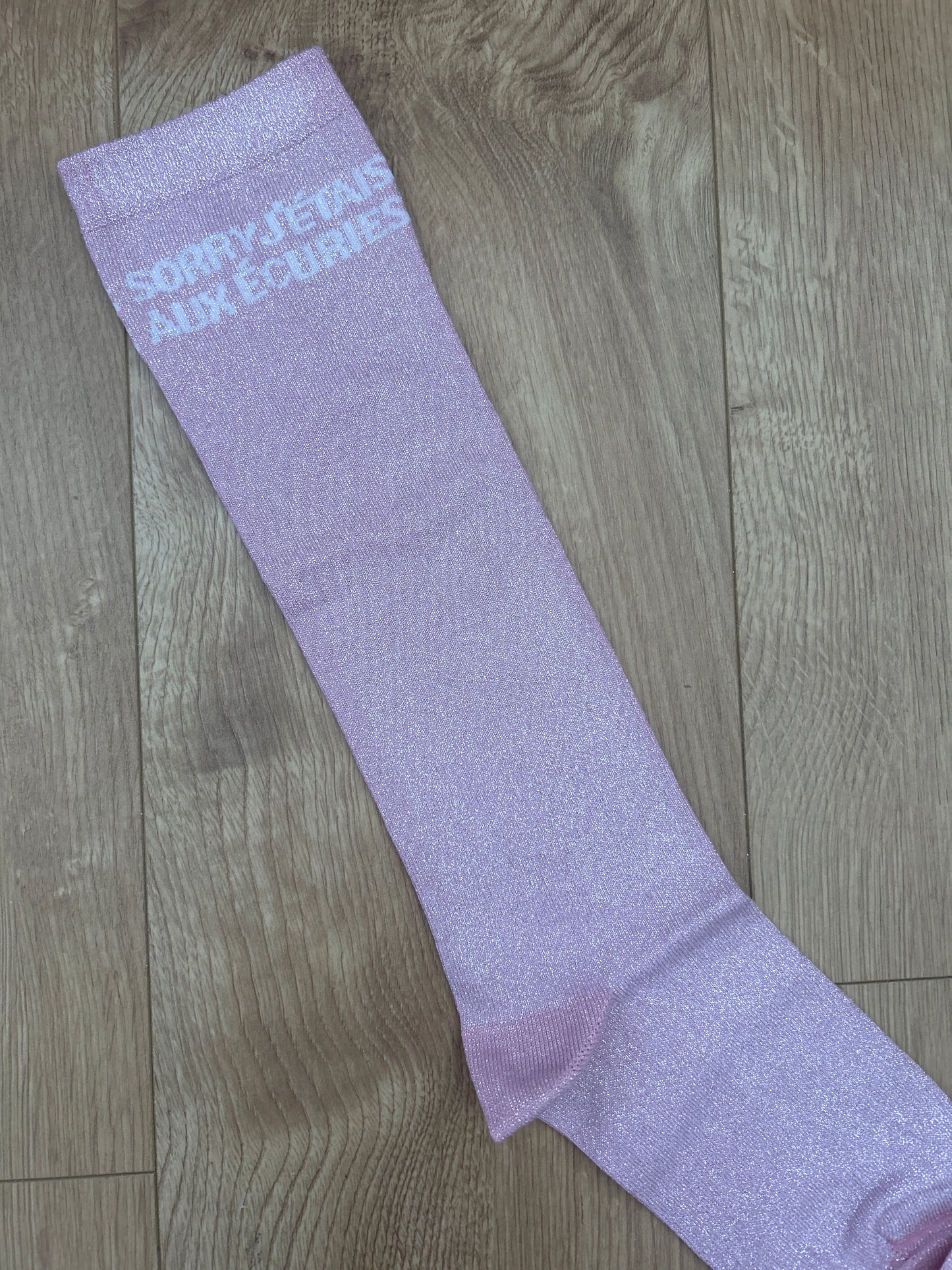 Chaussettes Sorry j’étais aux écuries - Rose pale