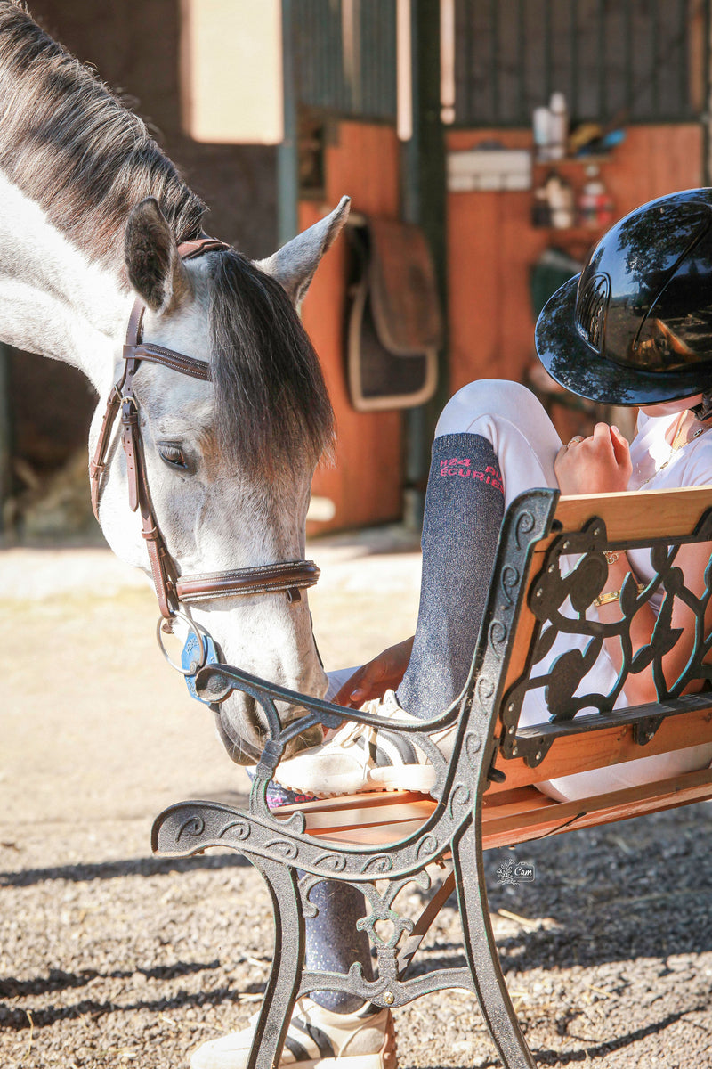 Chaussettes d’équitation H24 aux écuries – Bleu marine
