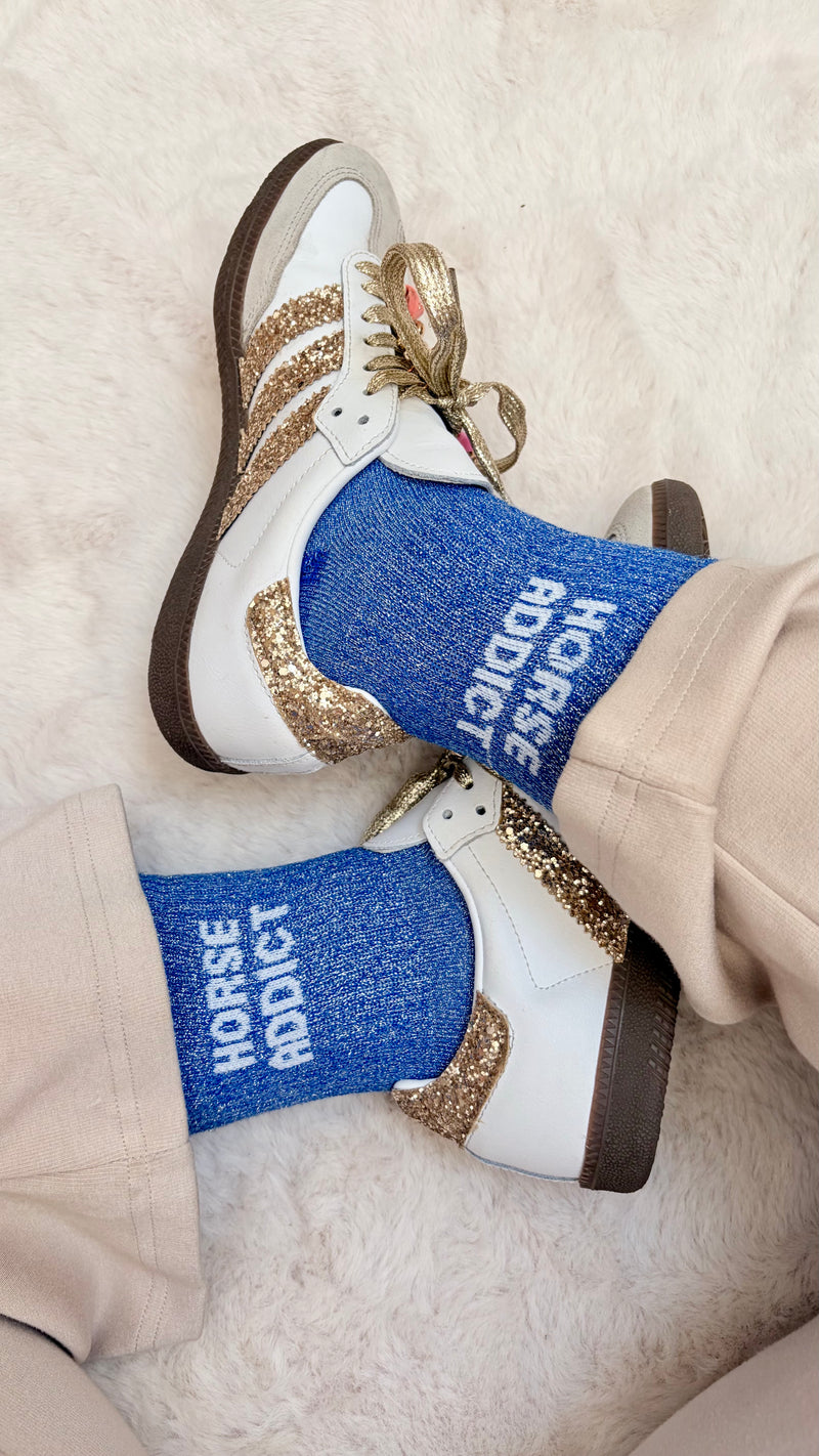 Chaussettes de ville Horse Addict – Bleu électrique