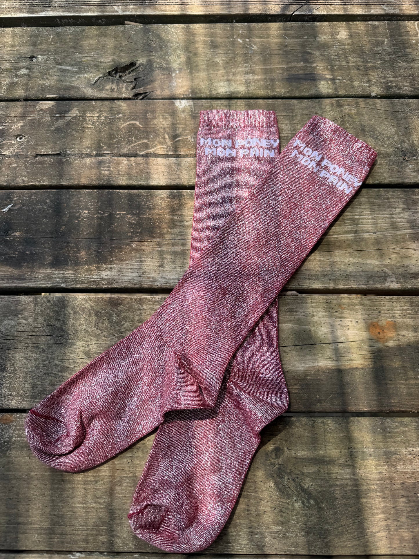 Chaussettes Mon poney mon pain - bordeaux