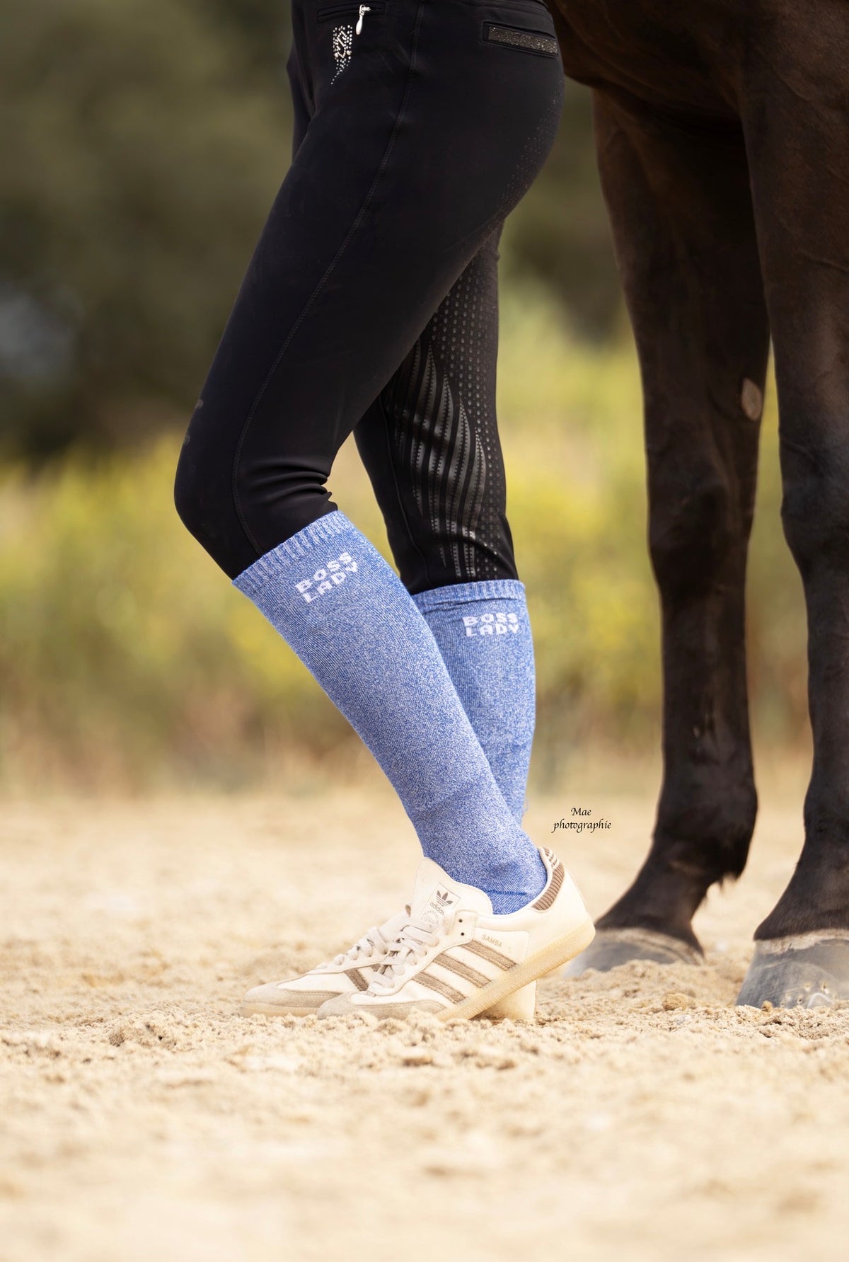 Chaussettes d’équitation Boss Lady – Bleu électrique