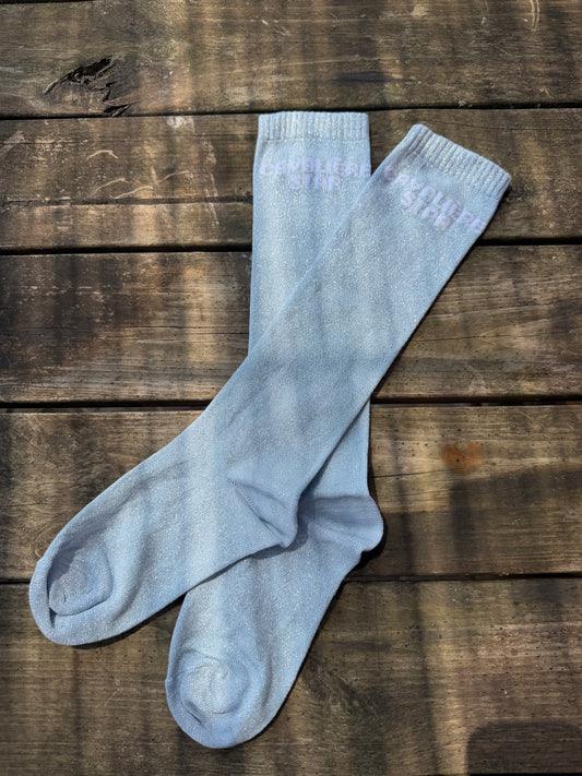 Chaussettes cavalière star - bleu ciel