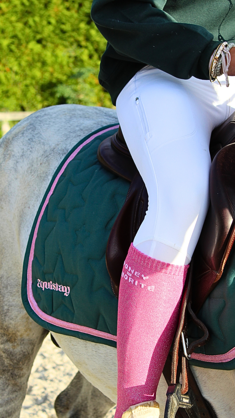 Tapis de selle CSO SKY – Vert & rose