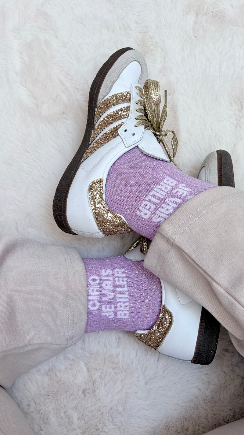 Chaussettes de ville Ciao je vais briller – Lilas