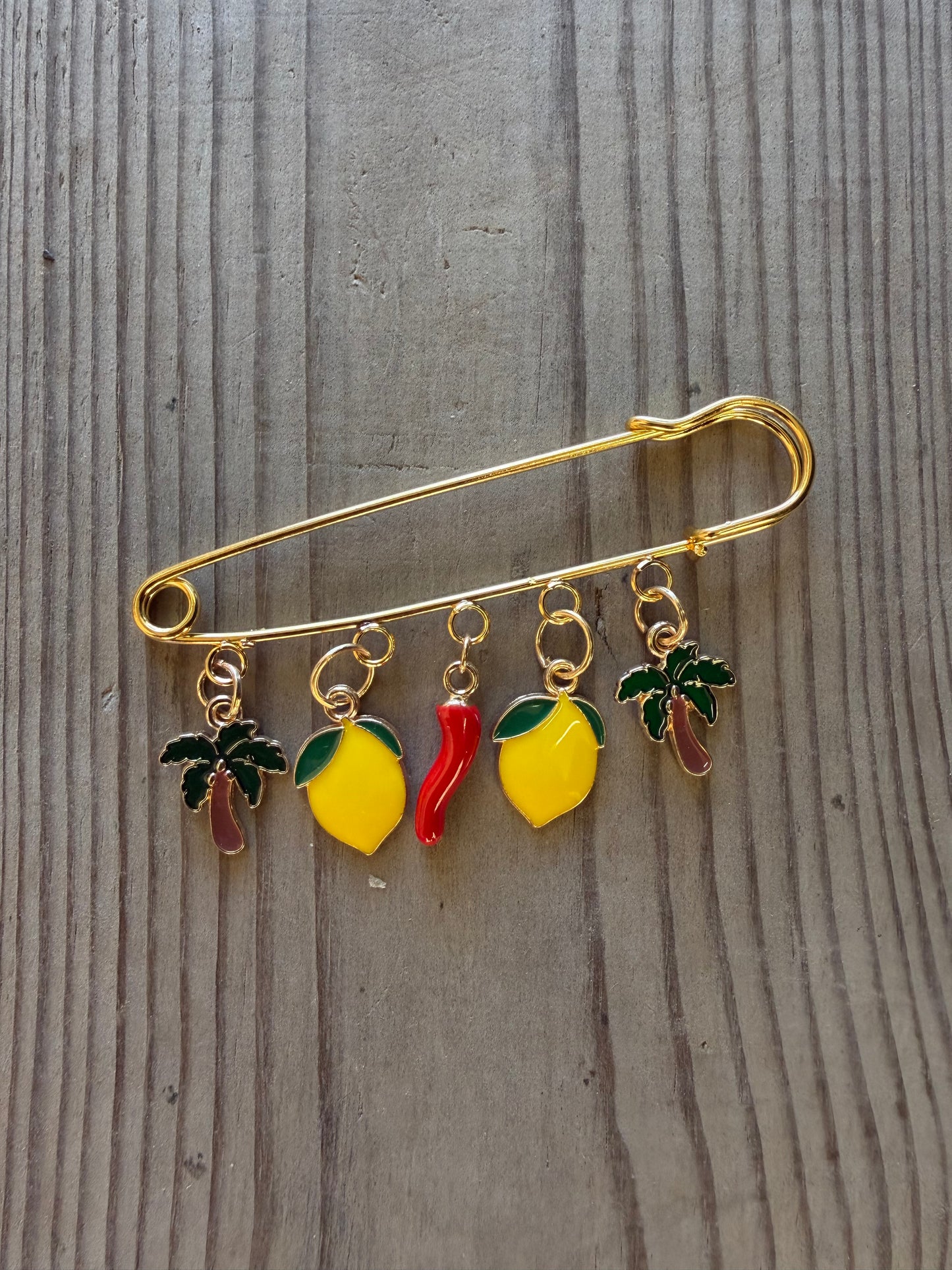 Grande broche citron