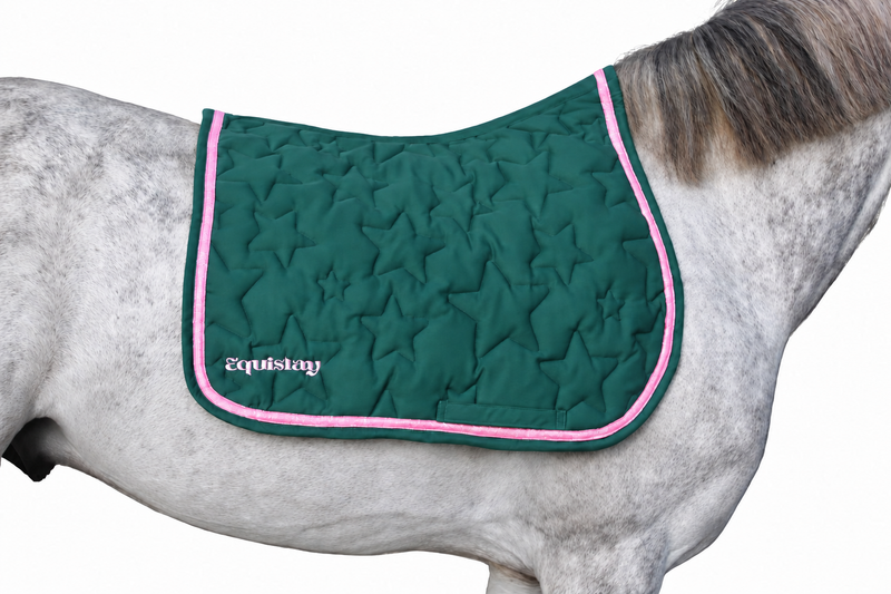 Tapis de selle CSO SKY – Vert & rose