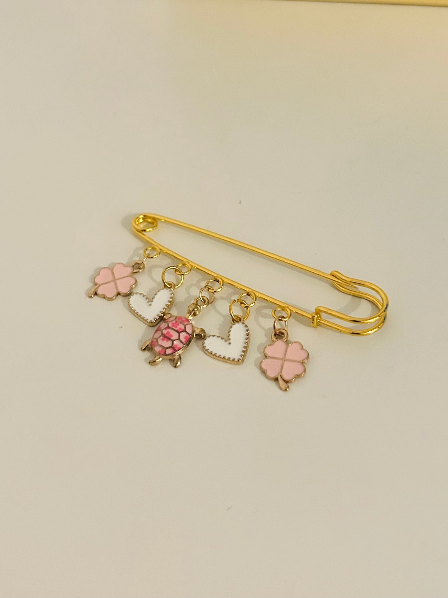 Grande Broche Trèfle & Tortue