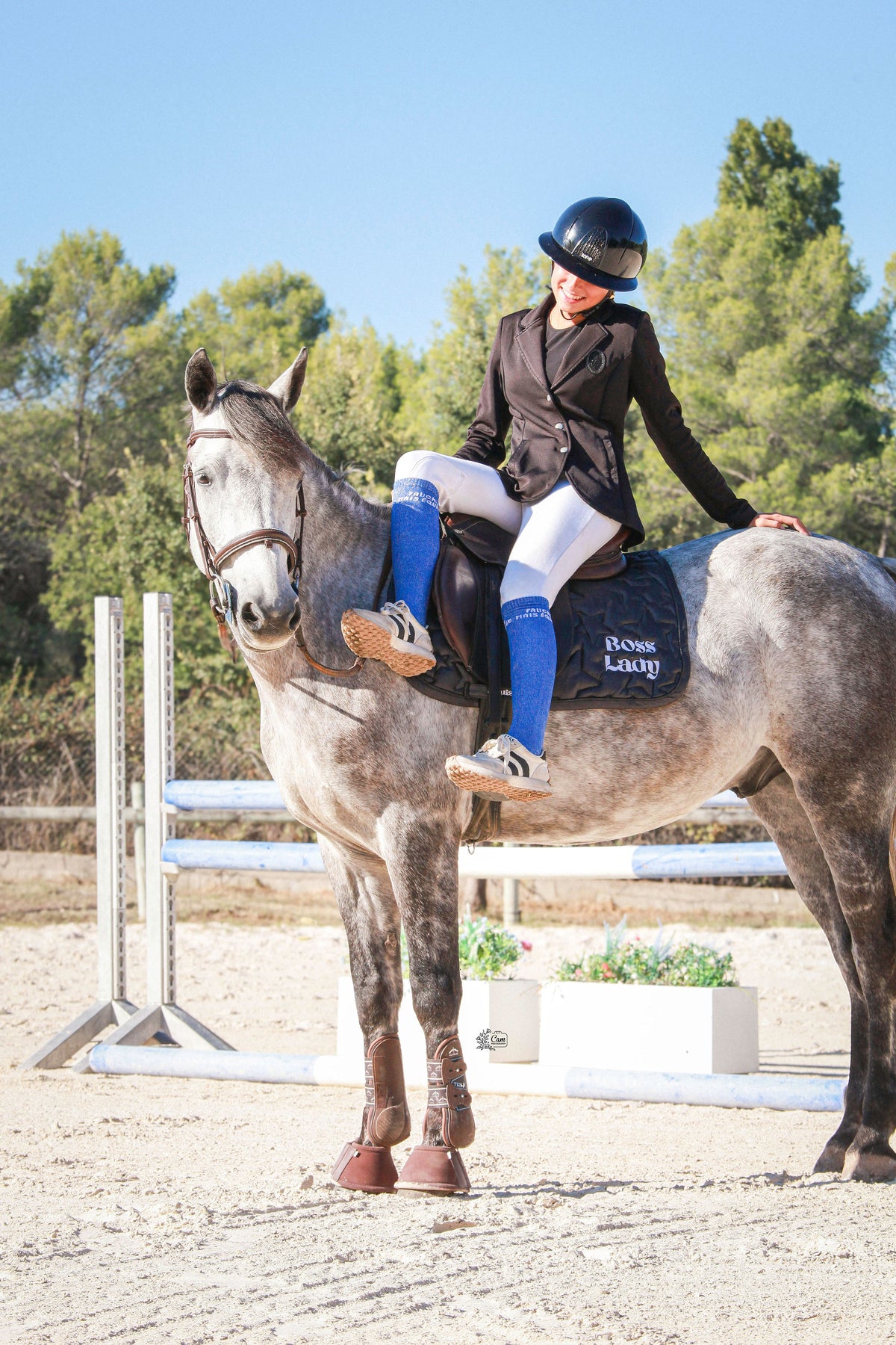 Chaussettes d’équitation Fauchée mais Équipée – Bleu électrique