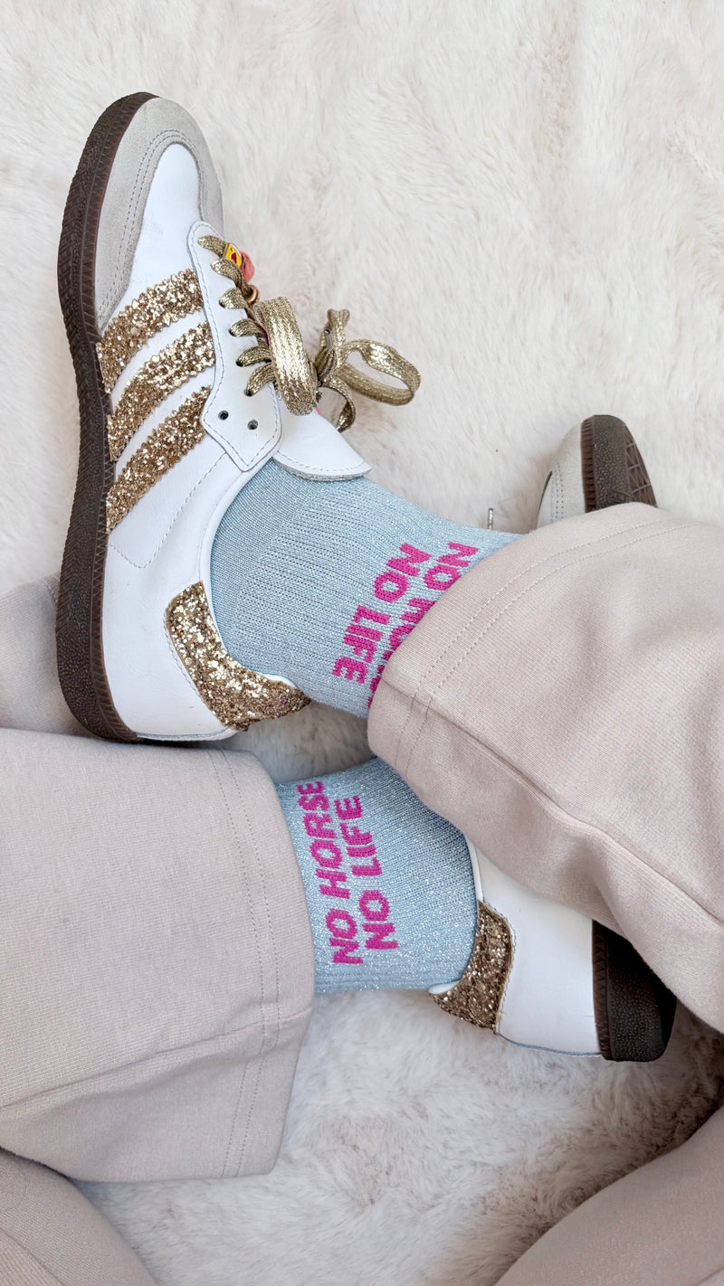 Chaussettes de ville No Horse No Life – Bleu ciel