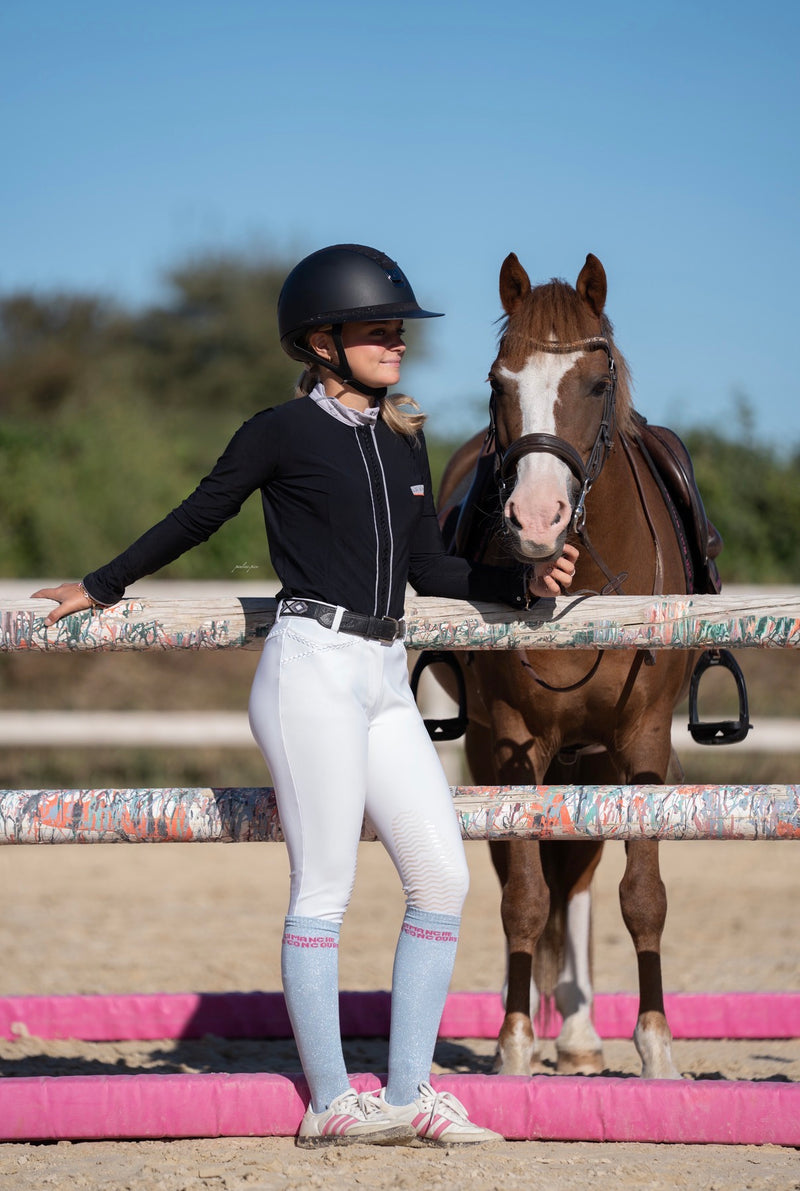 Chaussettes d’équitation Dimanche en Concours – Bleu ciel