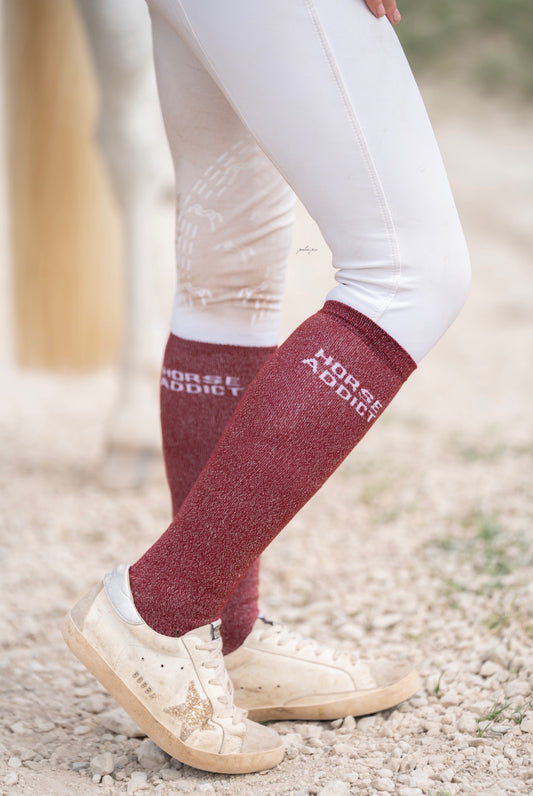 CHAUSSETTES HORSE ADDICT - BORDEAUX