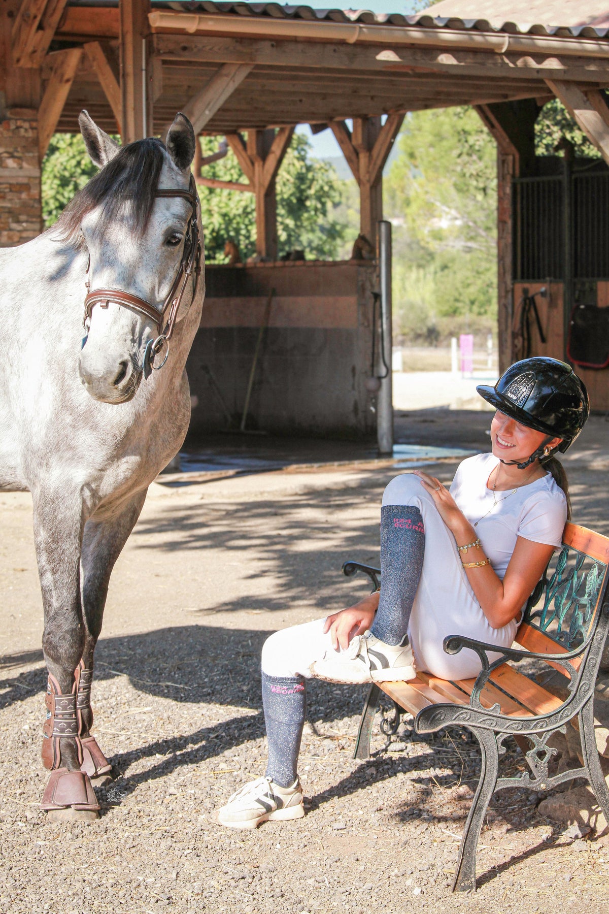 Chaussettes d’équitation H24 aux écuries – Bleu marine