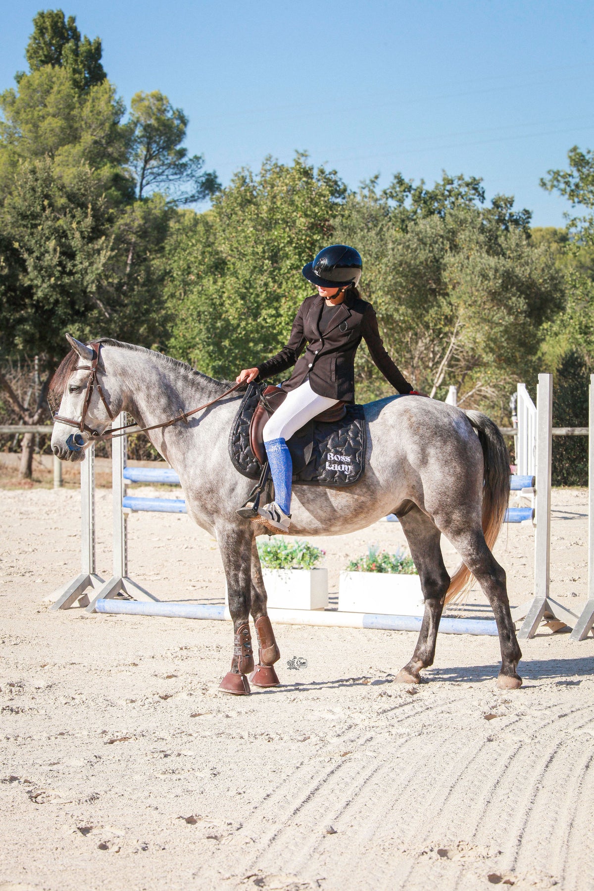 Chaussettes d’équitation Fauchée mais Équipée – Bleu électrique