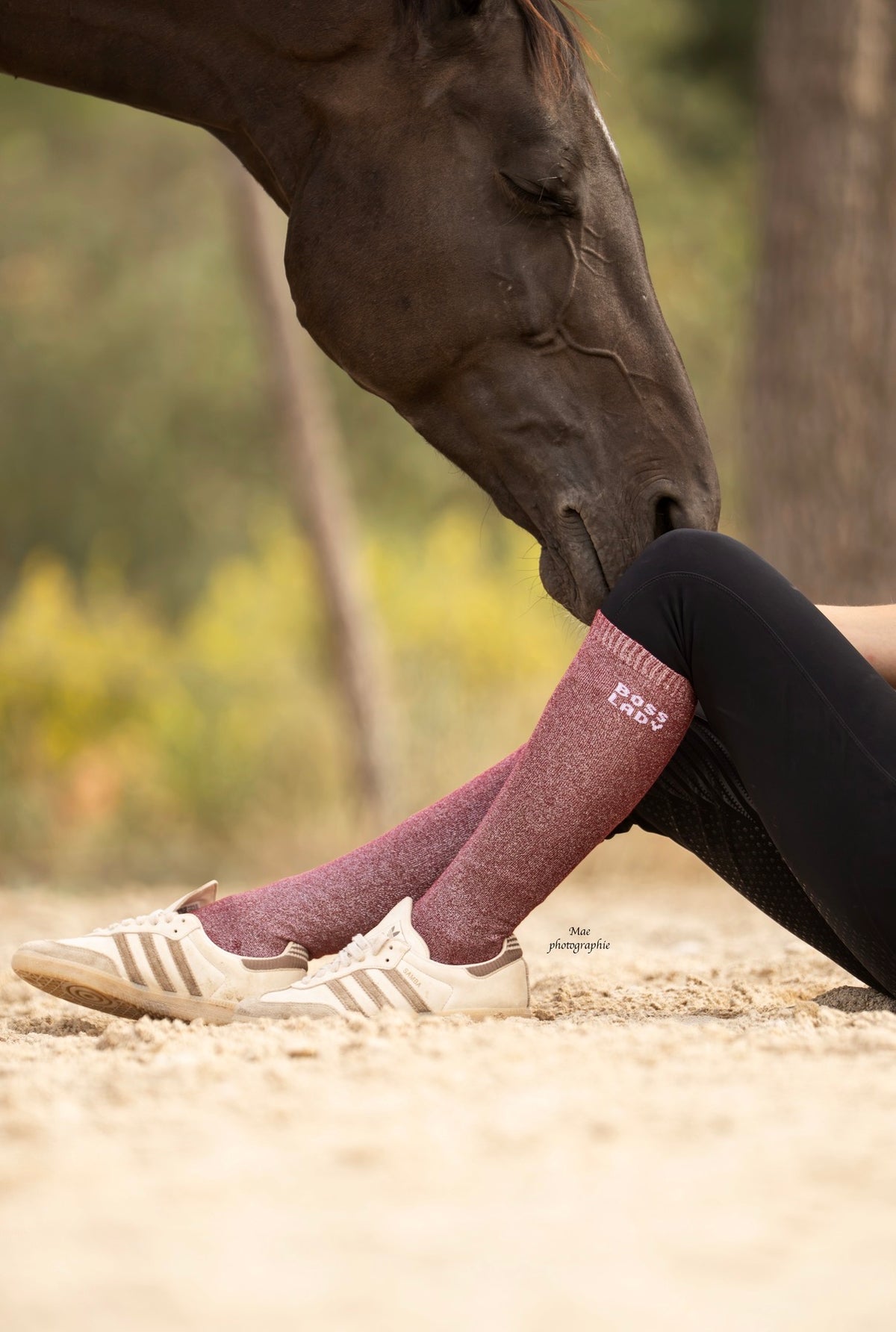 Chaussettes d’équitation Boss Lady – Bordeaux
