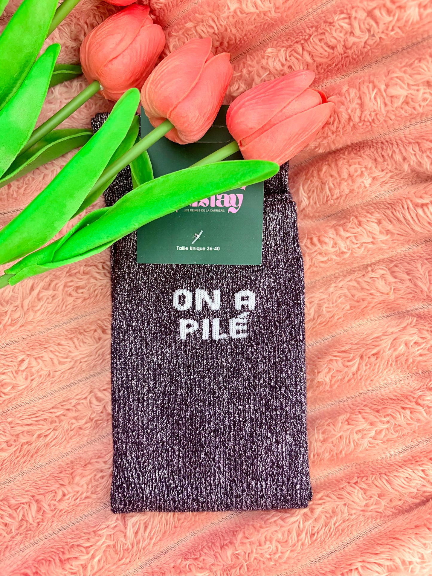 CHAUSSETTES ON A PILÉ - NOIR