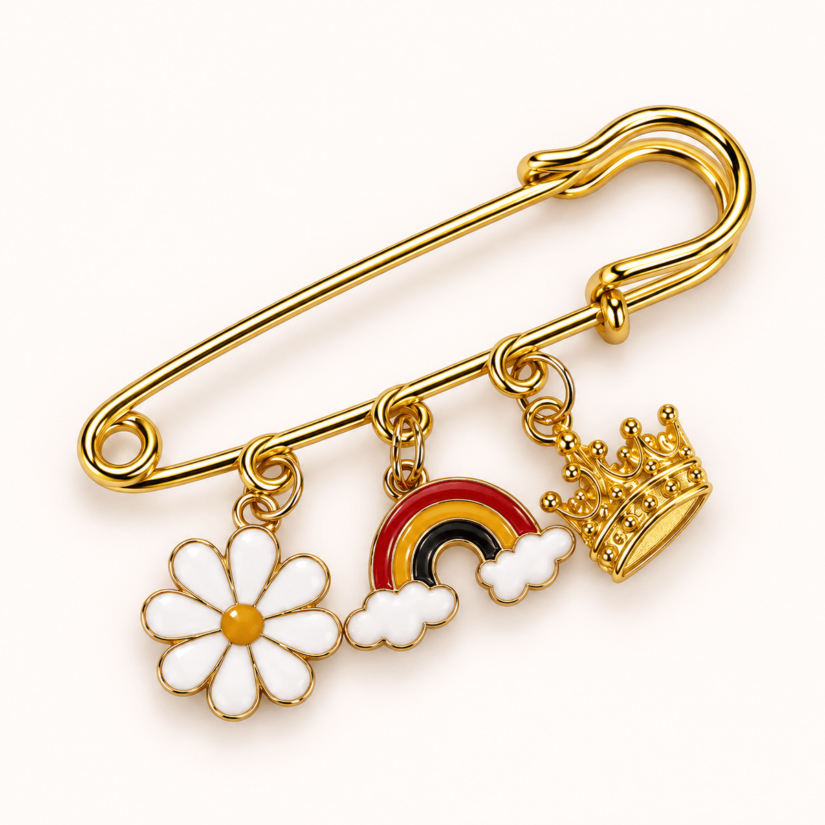 Broche Tapis de Selle Marguerite, Arc-en-ciel & Couronne - Equislay