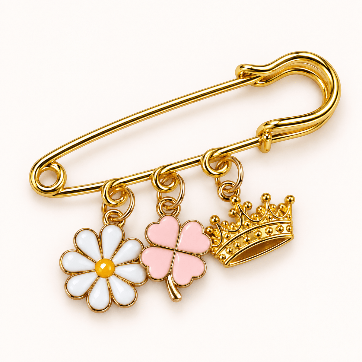 Broche Tapis de Selle Marguerite, Trèfle & Couronne - Equislay