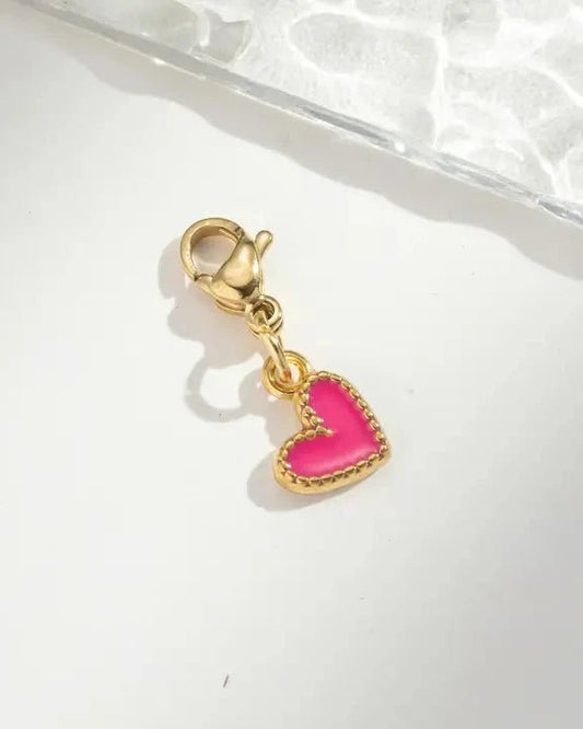Charm cœur fuchsia - Equislay