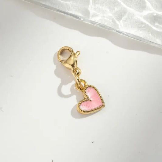 Charm cœur rose clair - Equislay