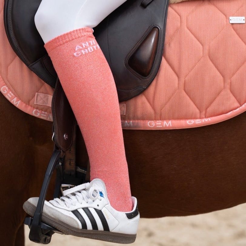 Chaussettes d’équitation Anti Chute – Corail