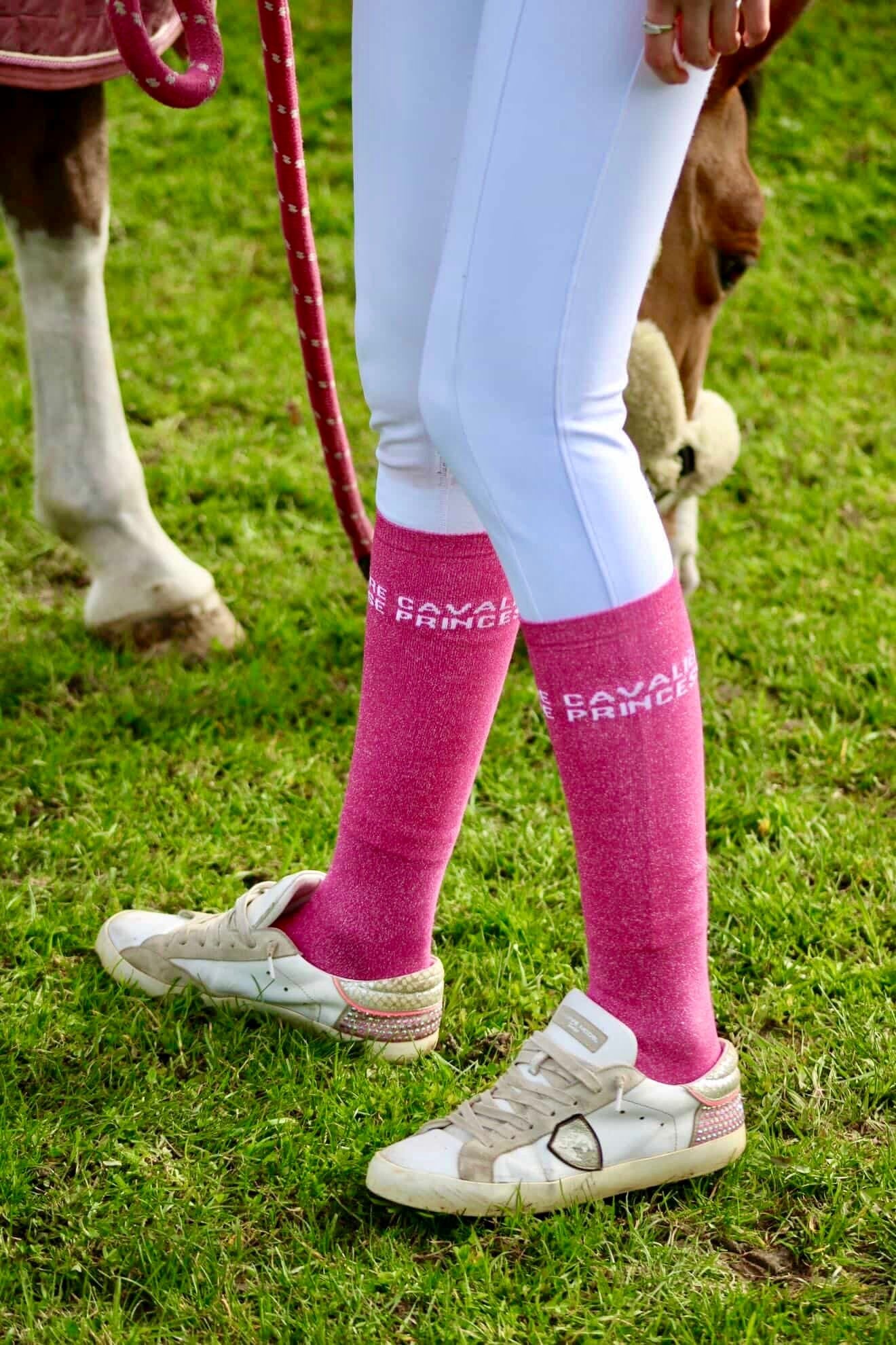 CHAUSSETTES CAVALIÈRE PRINCESSE - ROSE FUCHSIA - Equislay