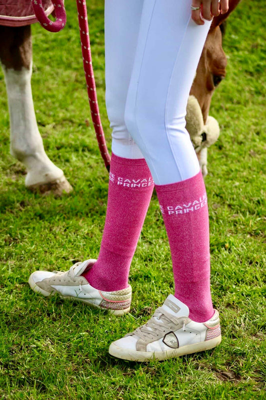 CHAUSSETTES CAVALIÈRE PRINCESSE - ROSE FUCHSIA - Equislay