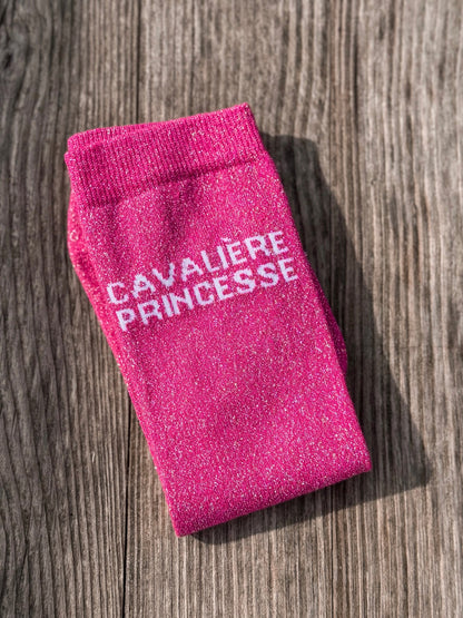 CHAUSSETTES CAVALIÈRE PRINCESSE - ROSE FUCHSIA - Equislay