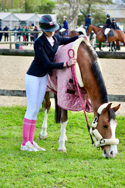 CHAUSSETTES CAVALIÈRE PRINCESSE - ROSE FUCHSIA - Equislay