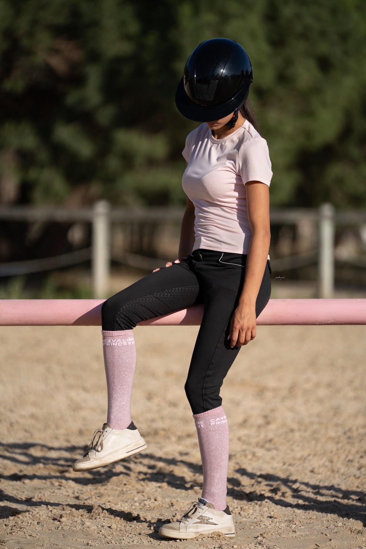 Chaussettes Cavalière Princesse – Rose pâle - Equislay