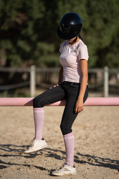 Chaussettes Cavalière Princesse – Rose pâle - Equislay
