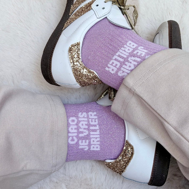 Chaussettes de ville Ciao je vais briller – Lilas - Equislay