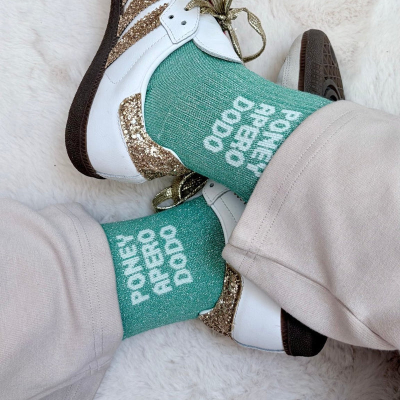 Chaussettes de ville Poney Apéro Dodo – Turquoise - Equislay