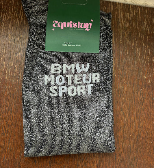 Chaussettes DÉFAUT bmw moteur sport noir - Equislay