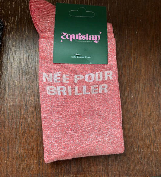 Chaussettes DÉFAUT née pour briller corail - Equislay