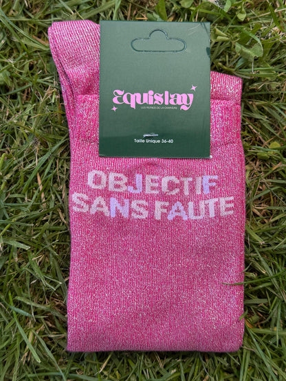 Chaussettes DÉFAUT Objectif Sans Faute Rose - Equislay