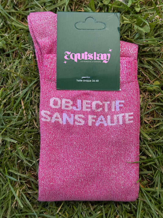 Chaussettes DÉFAUT Objectif Sans Faute Rose - Equislay