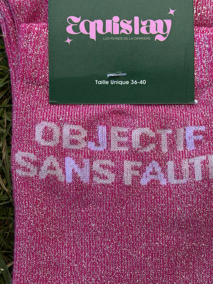 Chaussettes DÉFAUT Objectif Sans Faute Rose - Equislay