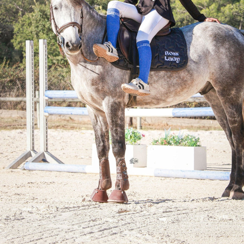 Chaussettes d’équitation Fauchée mais Équipée – Bleu électrique - Equislay