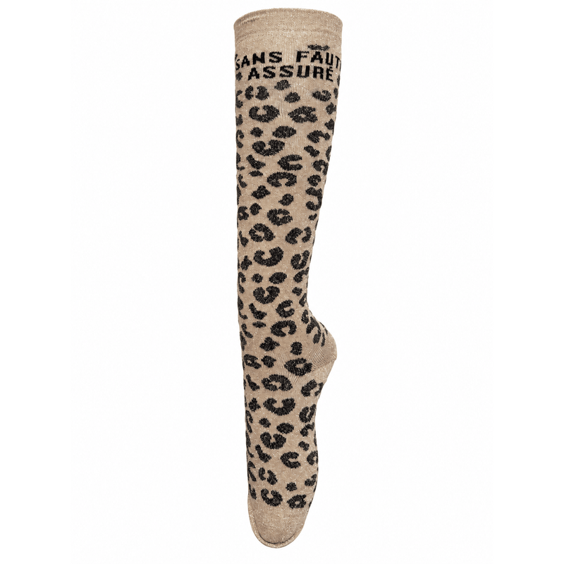Chaussettes d’équitation léopard Sans Faute Assuré – Beige & marron - Equislay