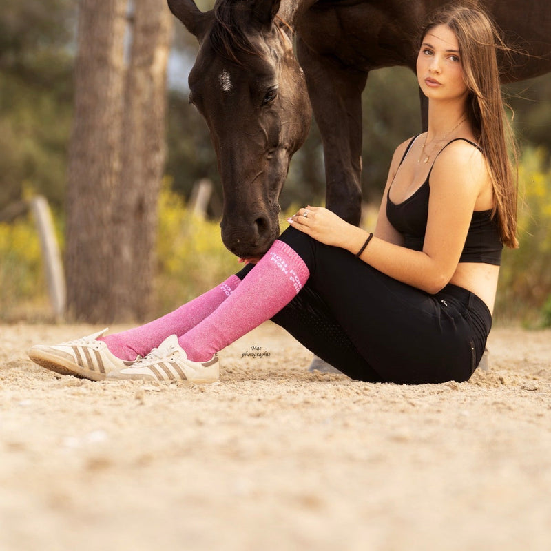 Chaussettes d’équitation Mon Poney Mon Pain – Rose fuchsia - Equislay