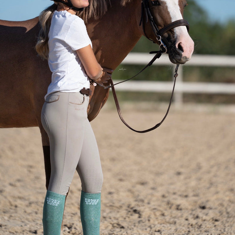 Chaussettes d’équitation Poney Apéro Dodo – Turquoise - Equislay